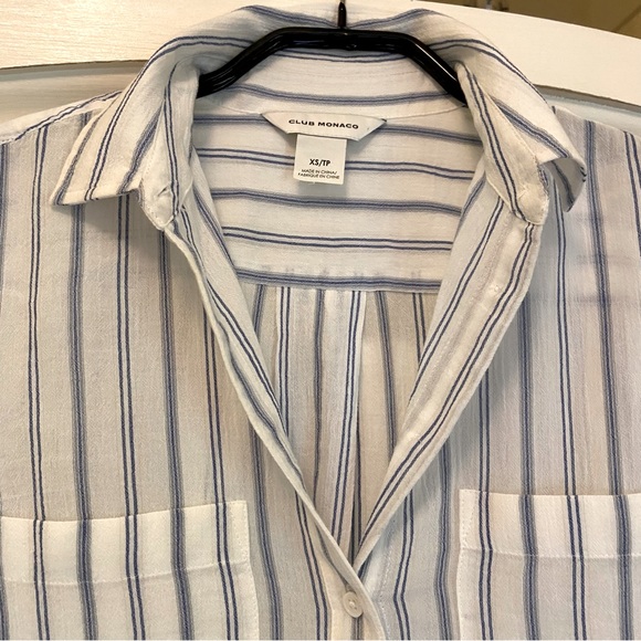 Club Monaco Striped Claudia Button-Up Shirt - Picture 3 of 8